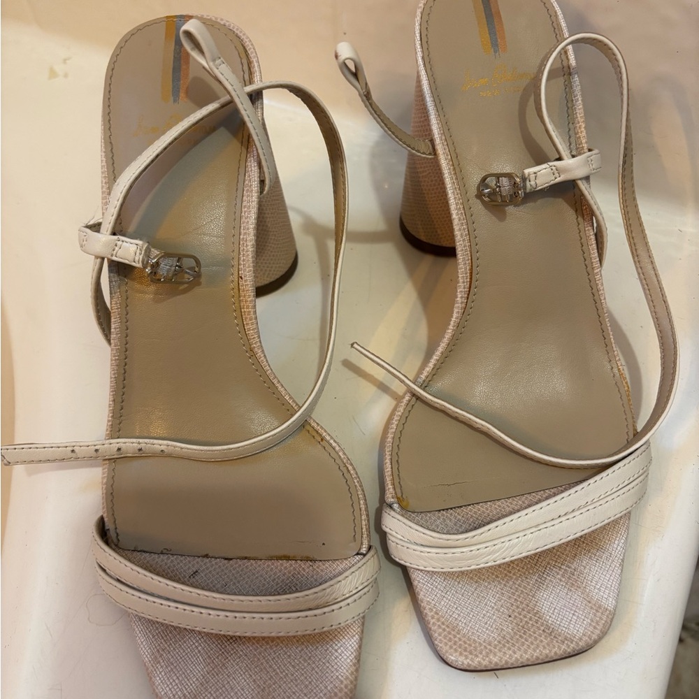 Sam Edelman Cream Strappy Heels